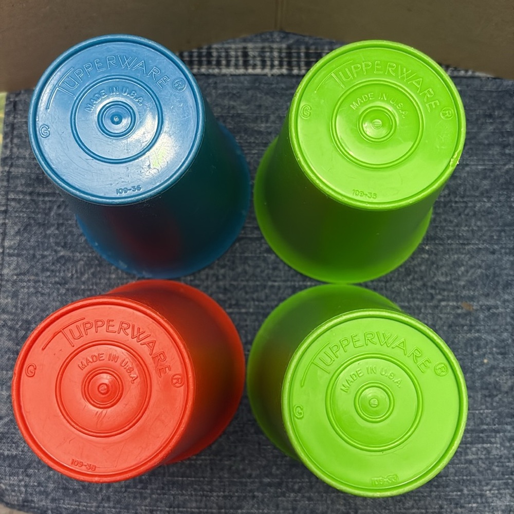 Tupperware Colorful Stackable Hard Plastic Cups - Picture 2 of 11